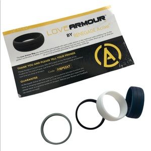 NEW 4 Silicone Rings Size 11 LoVe Armour Renegade Active Blue Gray Black